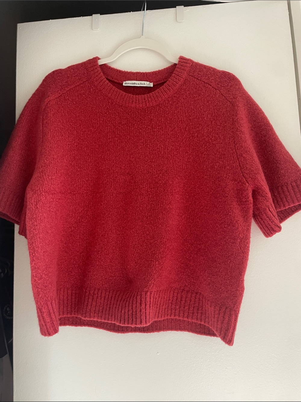Cozy Madeline Short-Sleeve Hot Pink/Fuchsia  Knit Sweater